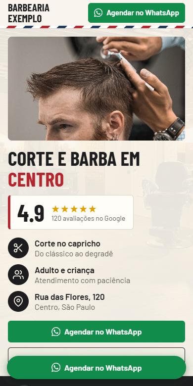 Exemplo de site no celular